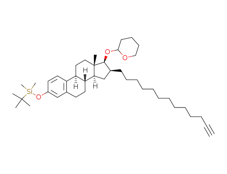 13-[3'-(tert-butyldimethylsilyloxy)-17'β-(tetrahydro-2H-pyran-2-yl-oxy)-estra-1',3',5'(10')-trien-16'β-yl]-tridecyne