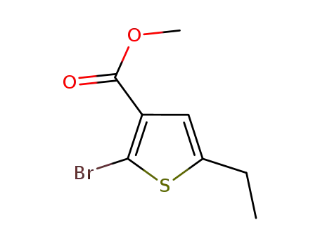 Molecular Structure of 848555-34-0 (3-Thiophenecarboxylic acid, 2-bromo-5-ethyl-, methyl ester)