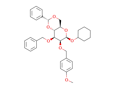 cyclohexyl 3-O-benzyl-4,6-O-benzylidene-2-O-(4-methoxybenzyl)-β-D-mannopyranoside