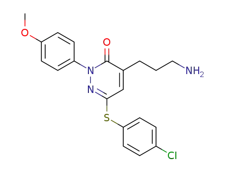 3(2H)-Pyridazinone,4-(3-aminopropyl)-6-[(4-chlorophenyl)thio]-2-(4-methoxyphenyl)-