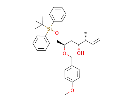 1-Hepten-4-ol,
7-[[(1,1-dimethylethyl)diphenylsilyl]oxy]-6-[(4-methoxyphenyl)methoxy]-3-
methyl-, (3R,4R,6R)-