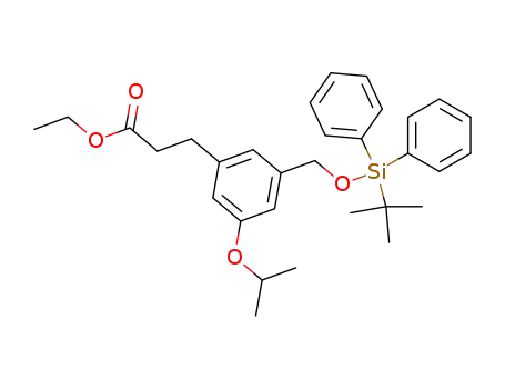 Molecular Structure of 888741-17-1 (ethyl 3-[3-({[tert-butyl(diphenyl)silyl]oxy}methyl)-5-isopropoxyphenyl]propanoate)