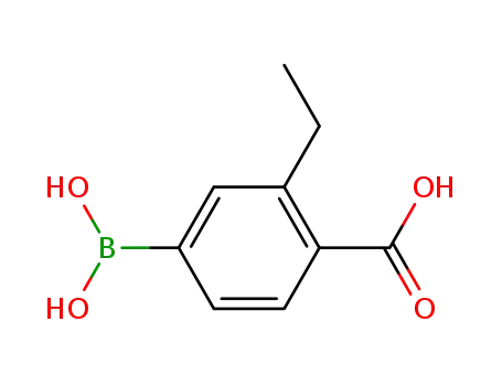 Molecular Structure of 851335-16-5 (Benzoic acid, 4-borono-2-ethyl-)