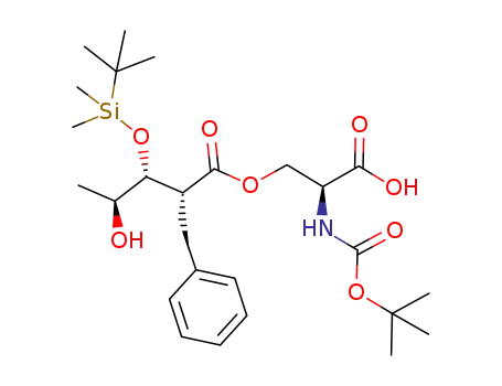 (2R,3R,4S)-2-benzyl-3-(tert-butyldimethylsilanyloxy)-4-hydroxypentanoic acid (2S)-2-tert-butoxycarbonylamino-2-carboxyethyl ester