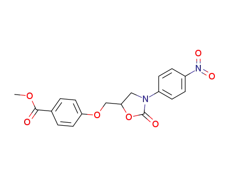 Molecular Structure of 154871-09-7 (methyl 4-[3-(4-nitrophenyl)-2-oxo-5-oxazolidinyl]methoxybenzoate)