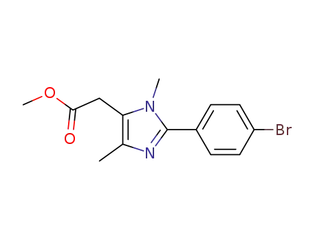Molecular Structure of 652982-26-8 (1H-Imidazole-5-acetic acid, 2-(4-bromophenyl)-1,4-dimethyl-, methyl
ester)