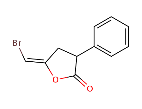 Molecular Structure of 79054-11-8 (2(3H)-Furanone, 5-(bromomethylene)dihydro-3-phenyl-, (E)-)