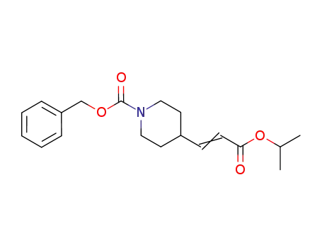 Molecular Structure of 718610-70-9 (1-Piperidinecarboxylic acid, 4-[3-(1-methylethoxy)-3-oxo-1-propenyl]-,
phenylmethyl ester)