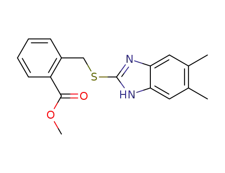 Benzoic acid, 2-[[(5,6-dimethyl-1H-benzimidazol-2-yl)thio]methyl]-,
methyl ester