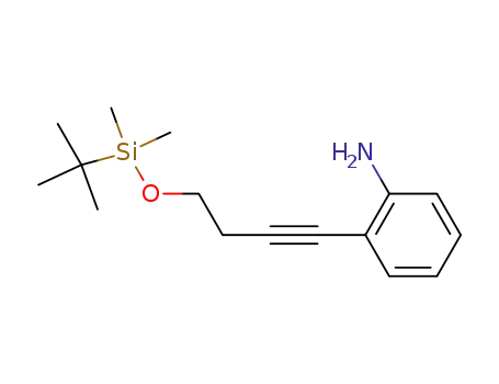 Molecular Structure of 224315-54-2 (Benzenamine, 2-[4-[[(1,1-dimethylethyl)dimethylsilyl]oxy]-1-butynyl]-)