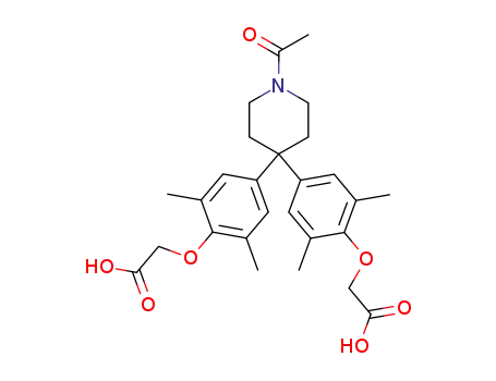 Molecular Structure of 92787-59-2 (1-acetyl-4,4-bis<4-(carboxymethoxy)-3,5-dimethylphenyl>piperidine)