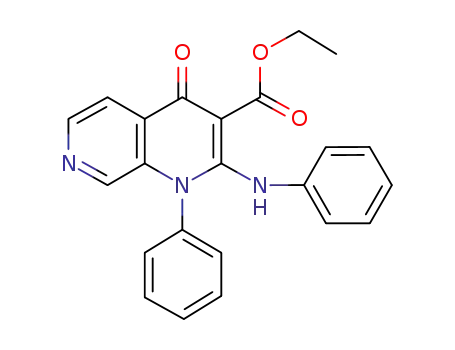 Molecular Structure of 631179-32-3 (1,7-Naphthyridine-3-carboxylic acid,
1,4-dihydro-4-oxo-1-phenyl-2-(phenylamino)-, ethyl ester)