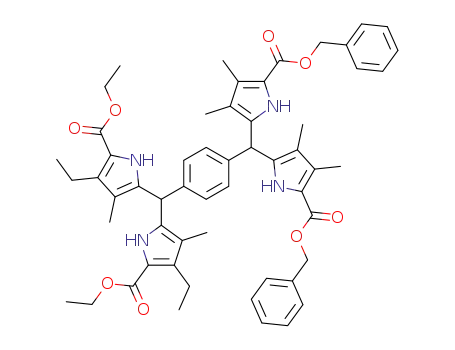 1-<bis<5-(ethoxycarbonyl)-4-ethyl-3-methyl-2-pyrryl>methyl>-4-<bis<<(benzyloxy)carbonyl>-4-ethyl-3-methyl-2-pyrryl>methyl>benzene