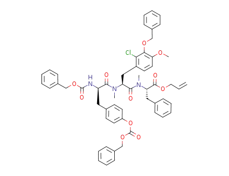 Molecular Structure of 210105-90-1 (N-benzyloxycarbonyl-(O-benzyloxycarbonyl)-(R)-tyrosyl-N-methyl-(3-benzyloxy-2-chloro-4-methoxy)-(S)-phenylalanyl-N-methyl-(S)-phenylalanine allyl ester)