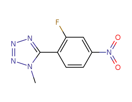 Molecular Structure of 1161795-40-9 (5-(2-Fluoro-4-nitro-phenyl)-1-methyl-1H-tetrazole)