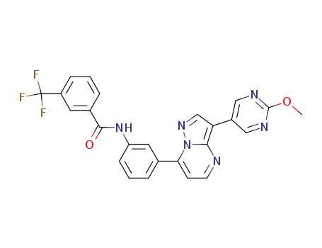 N-{3-[3-(2-methoxypyrimidin-5-yl)pyrazolo[1,5-a]pyrimidin-7-yl]phenyl}-3-(trifluoromethyl)benzamide