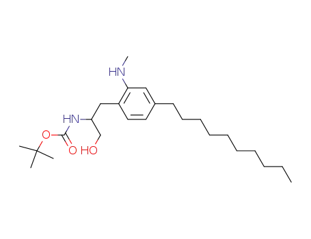 Molecular Structure of 168965-49-9 ([2-(4-Decyl-2-methylamino-phenyl)-1-hydroxymethyl-ethyl]-carbamic acid tert-butyl ester)