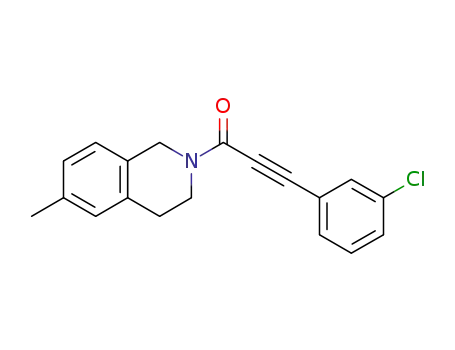 Molecular Structure of 943339-21-7 (2-(3-(3-chlorophenyl)propiolyl)-6-methyl-1,2,3,4-tetrahydroisoquinoline)