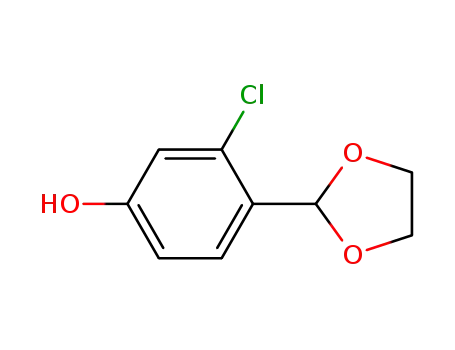 Molecular Structure of 773094-47-6 (Phenol, 3-chloro-4-(1,3-dioxolan-2-yl)-)