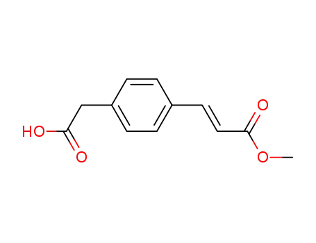 Molecular Structure of 154349-03-8 ((E)-2-[4-(3-methoxy-3-oxoprop-1-en-1-yl)phenyl]acetic acid)