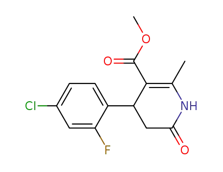 Molecular Structure of 864082-28-0 (methyl 4-(4-chloro-2-fluorophenyl)-2-methyl-6-oxo-1,4,5,6-tetrahydro-3-pyridinecarboxylate)