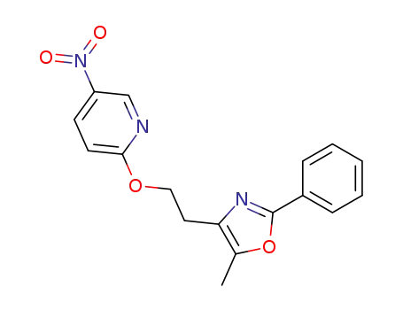 Molecular Structure of 157169-10-3 (2-[2-(5-methyl-2-phenyl-4-oxazolyl]ethoxy]-5-nitropyridine)