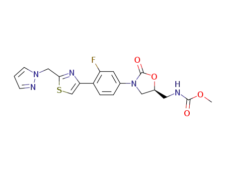 methyl {3-[3-fluoro-4-(2-pyrazol-1-ylmethyl-thiazol-4-yl)-phenyl]-2-oxo-oxazolidin-5-ylmethyl}-carbamate