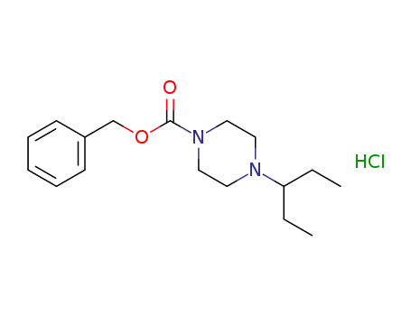 Molecular Structure of 485798-09-2 (1-Piperazinecarboxylic acid, 4-(1-ethylpropyl)-, phenylmethyl ester,
monohydrochloride)