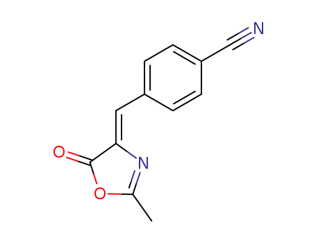 Molecular Structure of 94929-80-3 (Benzonitrile, 4-[(2-methyl-5-oxo-4(5H)-oxazolylidene)methyl]-, (Z)-)