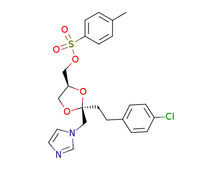 Molecular Structure of 143327-62-2 ((2S,4S)-cis-2-(2-(4-chlorophenyl)ethyl)-2-(imidazol-1-yl)methyl-4-(p-toluene-sulfonyloxy)methyl-1,3-dioxolane)