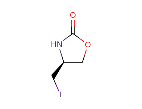 Molecular Structure of 132682-24-7 (2-Oxazolidinone, 4-(iodomethyl)-, (4S)-)
