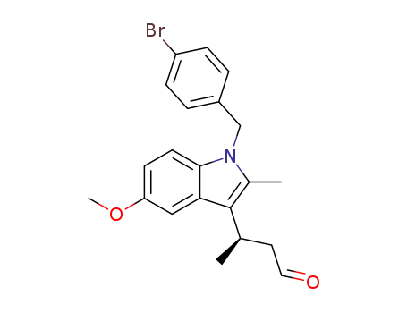 Molecular Structure of 484638-53-1 ((R)-3-[1-(4-bromo-benzyl)-5-methoxy-2-methyl-1H-indol-3-yl]-butanal)