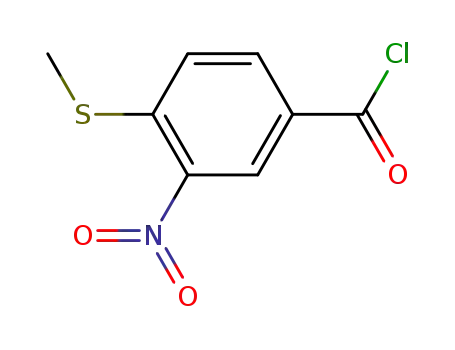 Molecular Structure of 873995-55-2 (4-methylsulfanyl-3-nitro-benzoyl chloride)