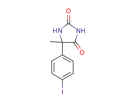 Molecular Structure of 201606-08-8 (2,4-Imidazolidinedione, 5-(4-iodophenyl)-5-methyl-)