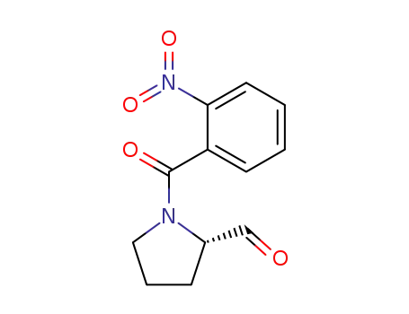 Molecular Structure of 72435-94-0 ((2S)-1-(2-nitrobenzoyl)pyrrolidine-2-carbaldehyde)
