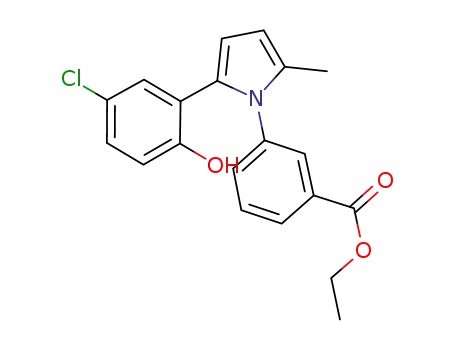 Molecular Structure of 632625-67-3 (Benzoic acid, 3-[2-(5-chloro-2-hydroxyphenyl)-5-methyl-1H-pyrrol-1-yl]-,
ethyl ester)
