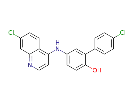 Molecular Structure of 1101170-94-8 (4’-chloro-5-[(7-chloro-4-quinolinyl)amino]-[1,1’-biphenyl]-2-ol)