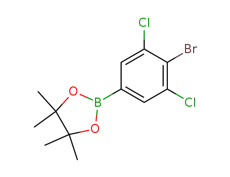Molecular Structure of 942069-45-6 (2-(4-Bromo-3,5-dichlorophenyl)-4,4,5,5-tetramethyl-1,3,2-dioxaborolane)