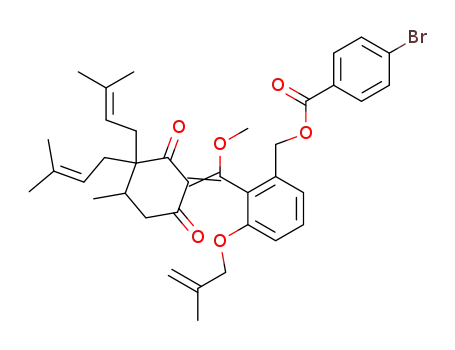4-Bromo-benzoic acid 2-{methoxy-[4-methyl-3,3-bis-(3-methyl-but-2-enyl)-2,6-dioxo-cyclohex-(Z)-ylidene]-methyl}-3-(2-methyl-allyloxy)-benzyl ester