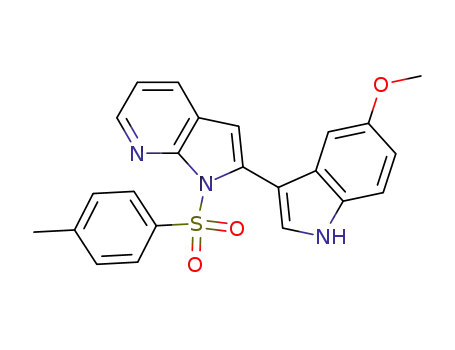 Molecular Structure of 348640-18-6 (2-(5-methoxy-1H-indol-3-yl)-1-tosyl-1H-pyrrolo[2,3-b]pyridine)
