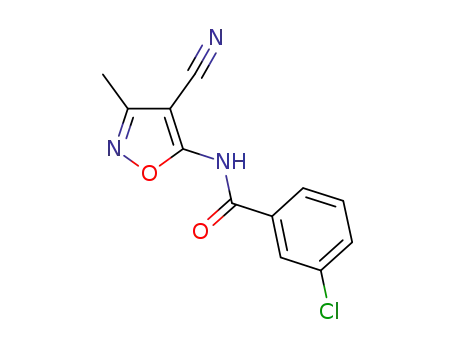 Molecular Structure of 773139-84-7 (Benzamide,  3-chloro-N-(4-cyano-3-methyl-5-isoxazolyl)-)