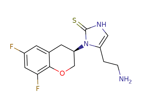 Molecular Structure of 760173-05-5 ((R)-5-(2-Aminoethyl)-1-(6,8-difluorochroman-3-yl)-1,3-dihydroimidazole-2-thione)