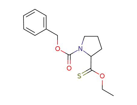 Molecular Structure of 888314-27-0 (2-ethoxythiocarbonyl-pyrrolidine-1-carboxylic acid benzyl ester)
