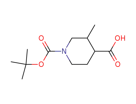 Molecular Structure of 512822-50-3 (N-BOC-3-METHYL-4-PIPERIDINECARBOXYLIC ACID)