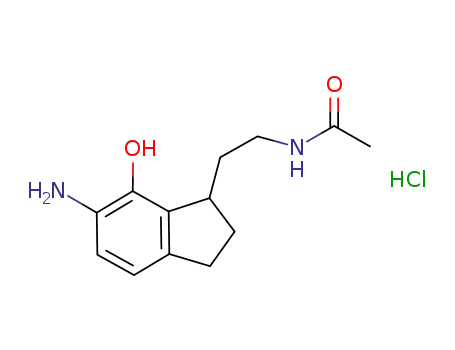 Molecular Structure of 1000334-09-7 (N-[2-(6-amino-7-hydroxy-2,3-dihydro-1H-inden-1-yl)ethyl]acetamide hydrochloride)