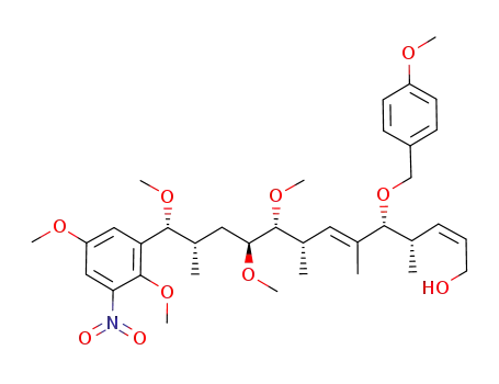 (2Z,6E)-(4S,5R,8S,9R,10S,12S,13R)-13-(2,5-Dimethoxy-3-nitro-phenyl)-9,10,13-trimethoxy-5-(4-methoxy-benzyloxy)-4,6,8,12-tetramethyl-trideca-2,6-dien-1-ol