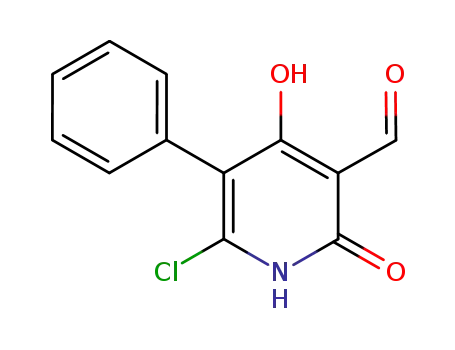 Molecular Structure of 920744-20-3 (3-Pyridinecarboxaldehyde,
6-chloro-1,2-dihydro-4-hydroxy-2-oxo-5-phenyl-)