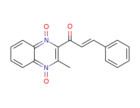 Molecular Structure of 85108-59-4 ((2E)-3-phenyl-1-(3-methyl-1,4-dioxyquinoxaline-2-yl)propenone)