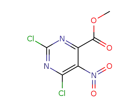 Molecular Structure of 52047-13-9 (Methyl 2,6-dichloro-5-nitropyriMidine-4-carboxylate)