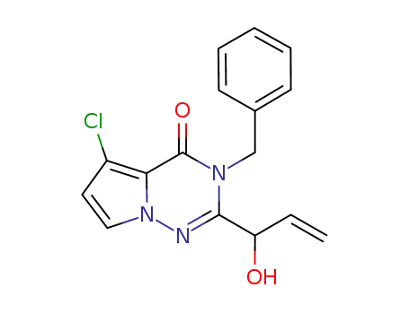 (+/-)-3-benzyl-5-chloro-2-(1-hydroxy-allyl)-3H-pyrrolo[2,1-f][1,2,4]triazin-4-one